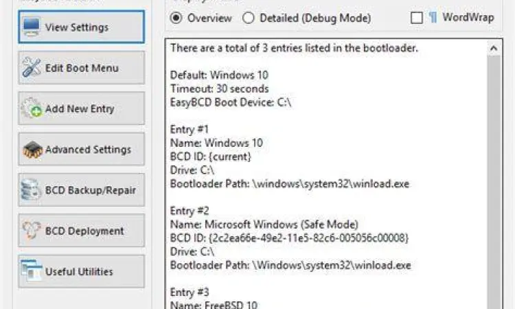 Recovery Bootloader Opsi perbaikan BCD pada aplikasi