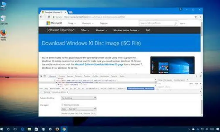 Interface download iso windows 10 di situs Microsoft