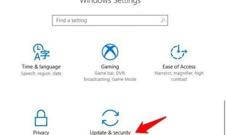 Menu pengaturan update dan keamanan pada Windows 10