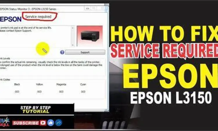 Tampilan error service required pada Epson L3150