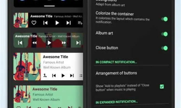 Tampilan aplikasi pemutar musik offline Musicolet