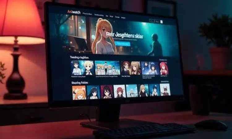 Tampilan antarmuka aplikasi streaming anime modern