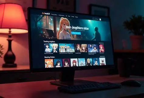 Antarmuka Streaming Anime Tampilan antarmuka aplikasi streaming anime modern