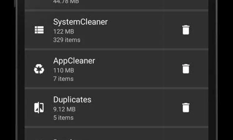 Antarmuka SD Maid Tampilan antarmuka aplikasi SD Maid
