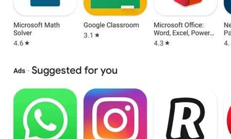 Tampilan antarmuka Google Play Store di ponsel Android