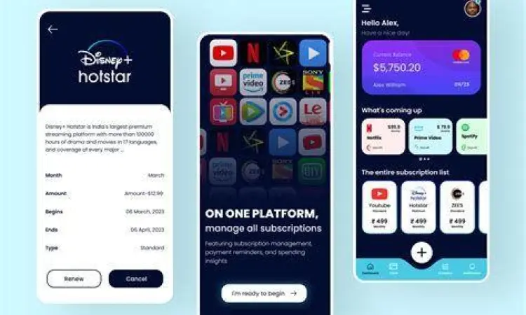 Antarmuka aplikasi hiburan digital modern