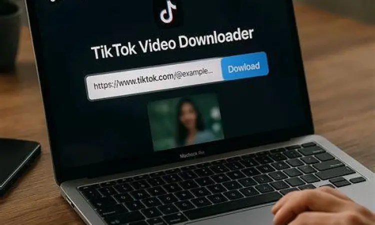 Interface TikTok Downloader Tampilan situs pengunduh video TikTok tanpa watermark