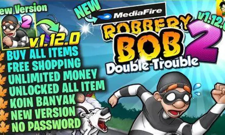 Menu modifikasi game Robbery Bob 2
