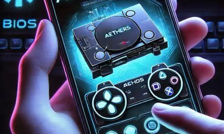 Proses pemilihan BIOS di AetherSX2