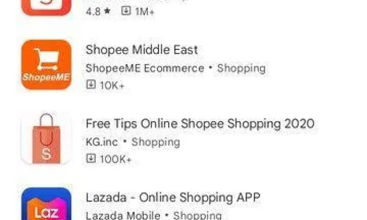 Instalasi Shopee Langkah instalasi aplikasi Shopee di Play Store dan App Store