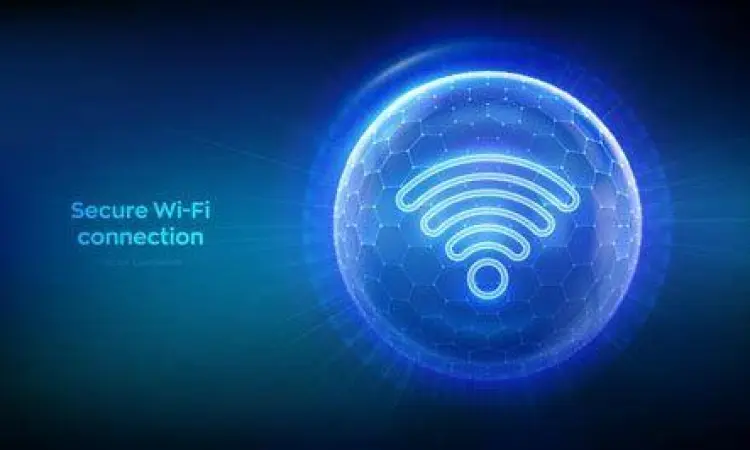 Jaringan Wifi Terenkripsi Ikon gembok pada jaringan wifi yang aman