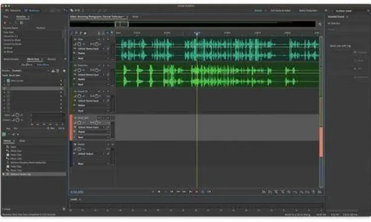 Tampilan multitrack Adobe Audition 1.5
