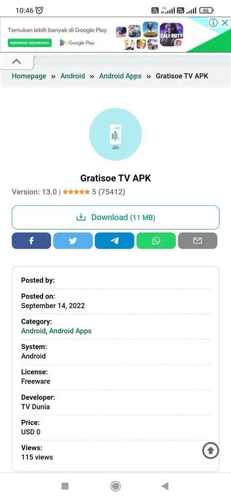 User Interface Gratisoe TV Antarmuka pengguna Gratisoe TV Mod APK