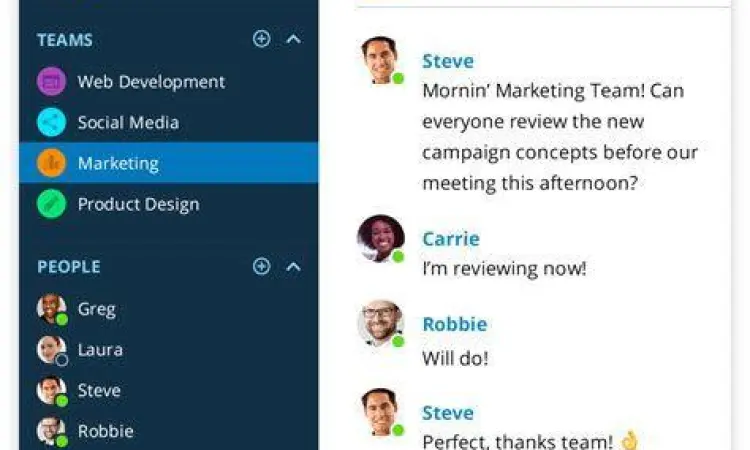 Kolaborasi Tim Digital Komunikasi tim menggunakan aplikasi chat
