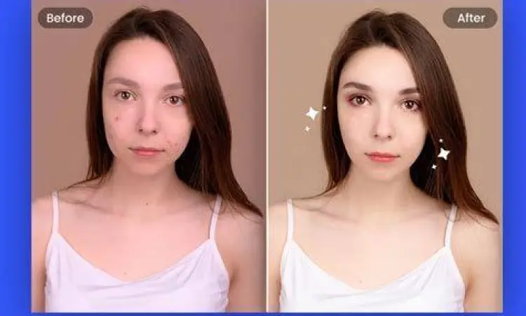 Perbandingan sebelum dan sesudah edit menggunakan Photo Lab