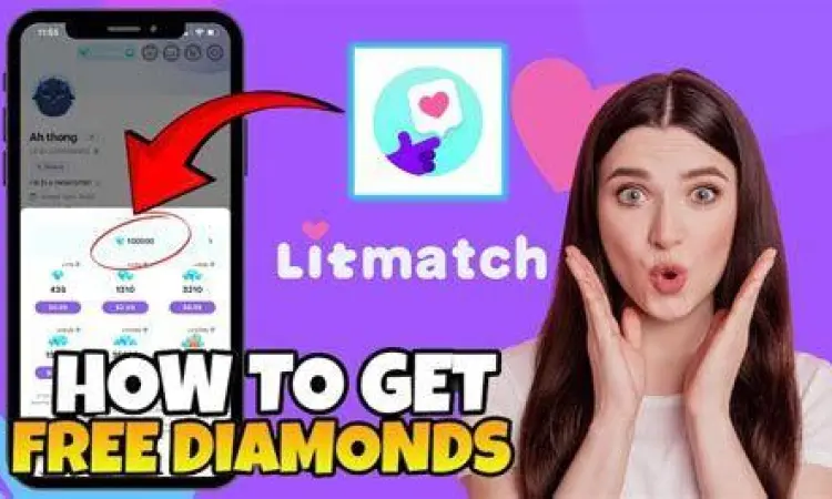 Tampilan diamond dan koin di Litmatch