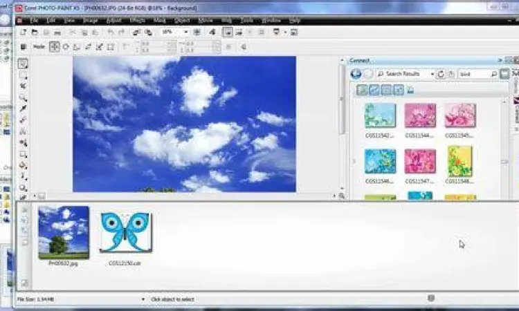 Corel CONNECT Dashboard Antarmuka fitur Corel CONNECT di Corel X5