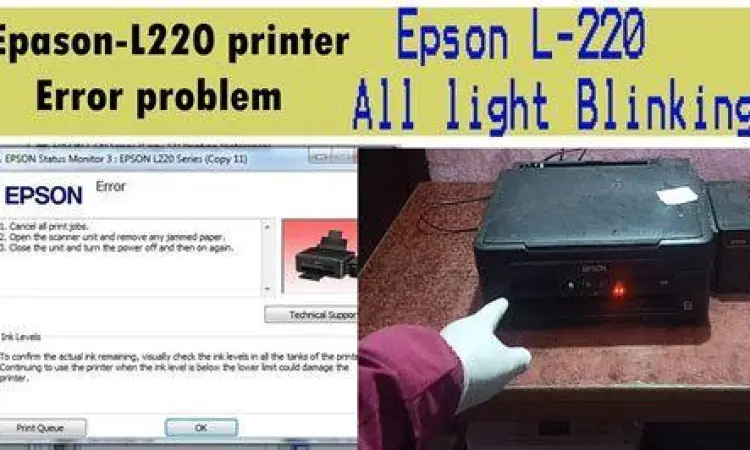 Lampu indikator Epson L220 berkedip merah