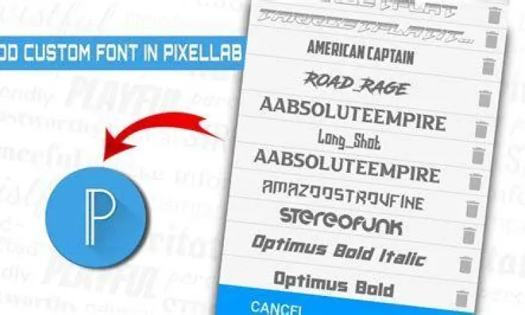 pilihan font kustom di pixellab pro