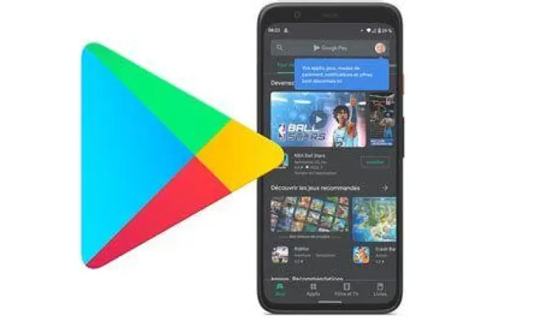 Tampilan antarmuka utama aplikasi Google Play