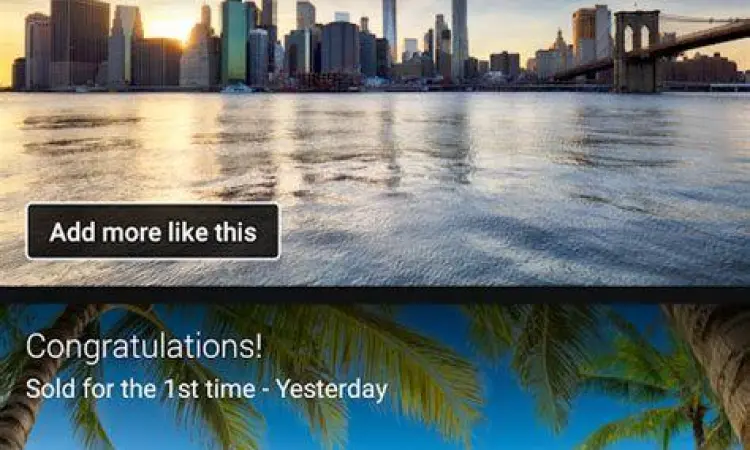 Tampilan antarmuka aplikasi jual foto Shutterstock Contributor