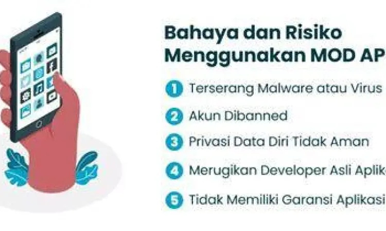 Ilustrasi bahaya kebocoran data akibat aplikasi modifikasi