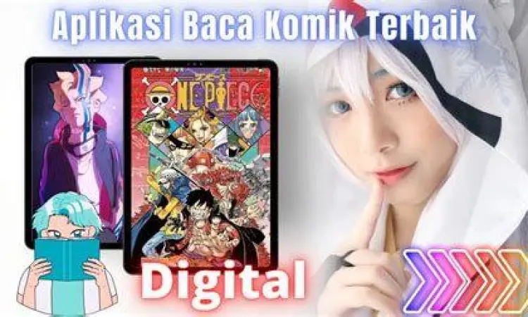 Tampilan antarmuka aplikasi baca komik digital dengan fitur download