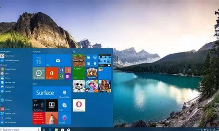 Windows 10 Pro Desktop Antarmuka desktop Windows 10 Pro 64 bit yang bersih