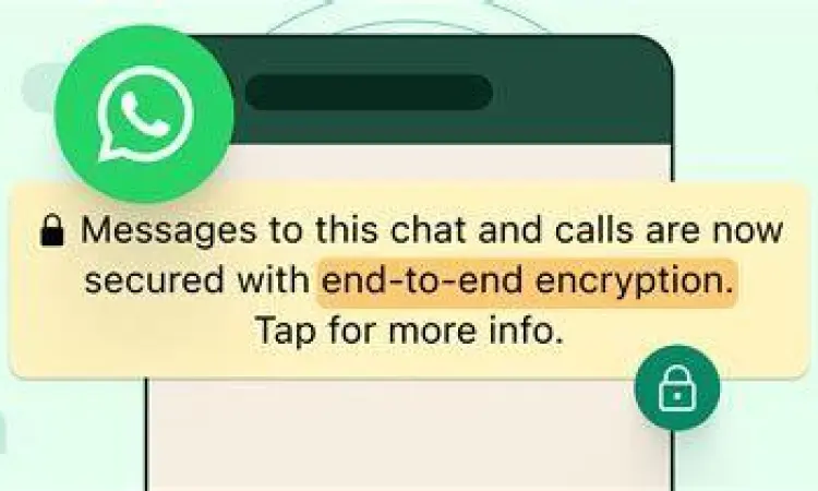 Ilustrasi sistem keamanan end-to-end encryption pada WhatsApp