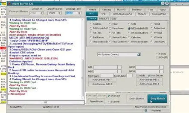 Miracle Box Software Interface Antarmuka software Miracle Box untuk chipset MTK dan Qualcomm
