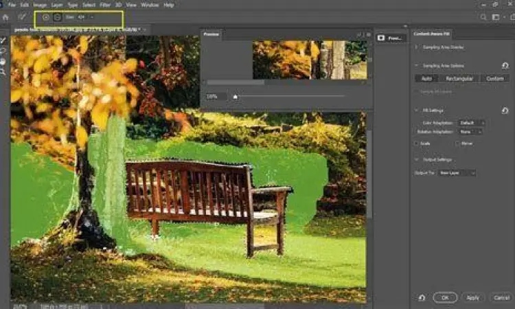 Fitur Content Aware Fill Contoh penggunaan fitur Content-Aware Fill di Photoshop CS5