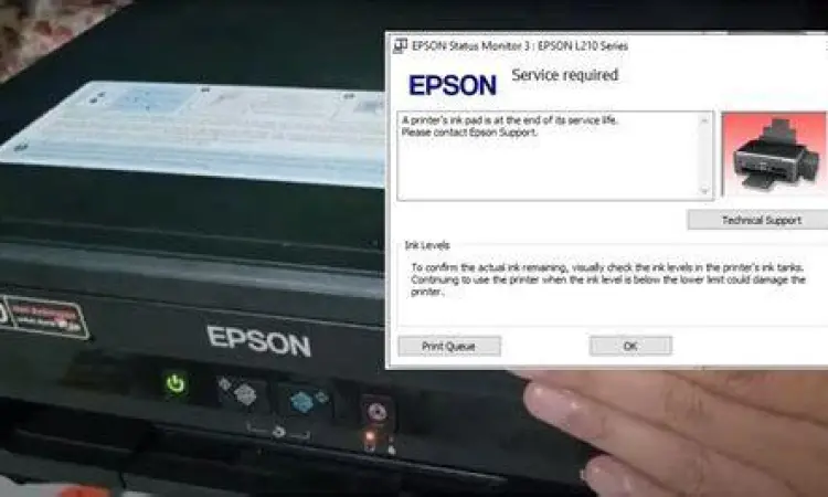 Error Service Required Epson L210 Lampu indikator Epson L210 berkedip merah