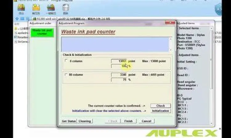 Initialization Process Proses inisialisasi main pad counter pada software resetter