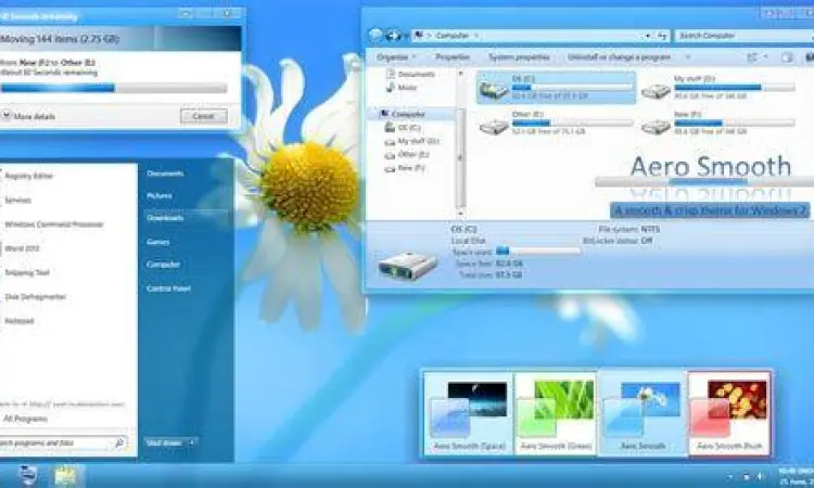 Aero Glass Windows 7 Tampilan tema Aero Glass pada Windows 7
