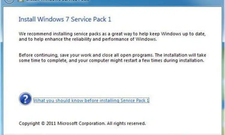 Proses update Service Pack 1 pada sistem operasi Windows 7