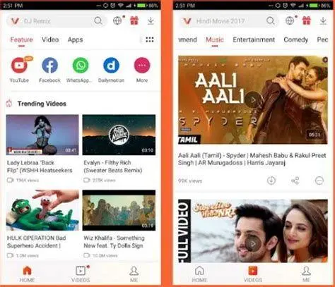 Fitur Unggulan VidMate Fitur utama aplikasi VidMate download lagu dan video