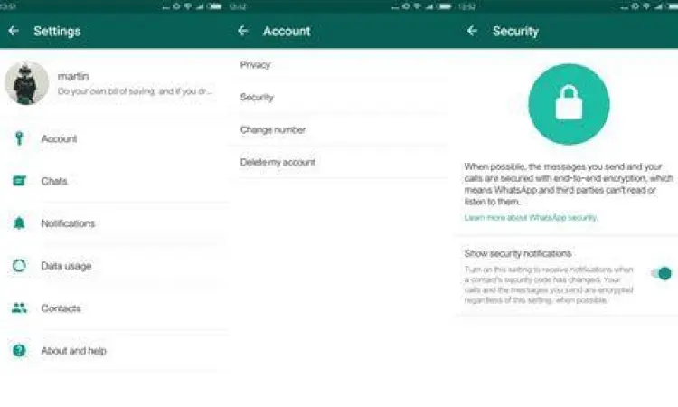 Keamanan WhatsApp Notifikasi keamanan dan verifikasi dua langkah WhatsApp