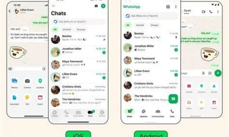 Tampilan antarmuka WhatsApp Web pada perangkat seluler