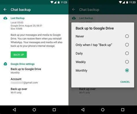 Backup WhatsApp Google Drive Pengaturan cadangan WhatsApp ke Google Drive
