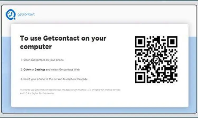 Getcontact Web Interface Tampilan antarmuka Getcontact versi web untuk pencarian nomor