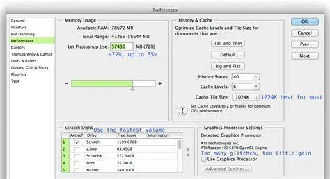 Optimasi Photoshop CS6 Menu pengaturan performa pada Adobe Photoshop CS6
