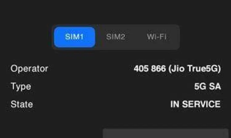 Tampilan menu radio info untuk setting lte only