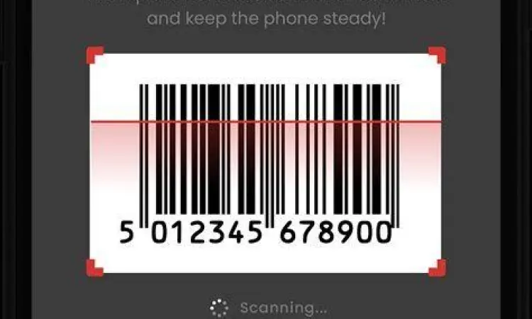 Antarmuka Aplikasi Barcode Modern Tampilan antarmuka aplikasi scanner barcode di smartphone