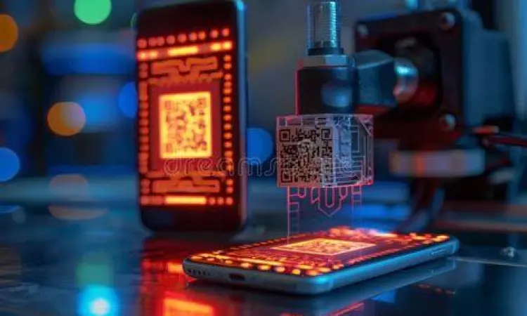 Keamanan Pemindaian Digital Konsep keamanan saat memindai kode QR dengan aplikasi mobile