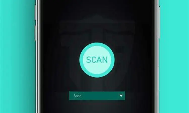 Pemindaian Keamanan Proses pemindaian antivirus pada smartphone