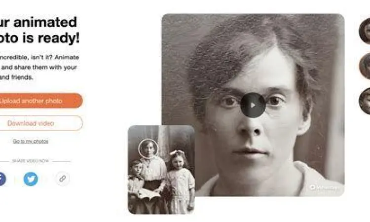 Fitur Deep Nostalgia dari MyHeritage untuk menghidupkan foto lama