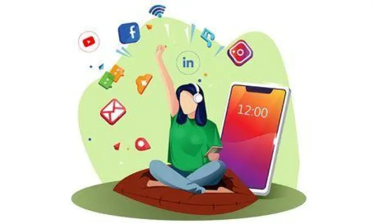 Ilustrasi komunikasi online yang sehat dan positif