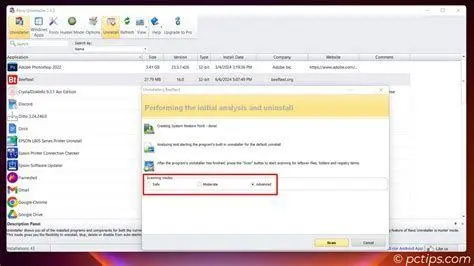 Scanning Modes Options Mode pemindaian Revo Uninstaller