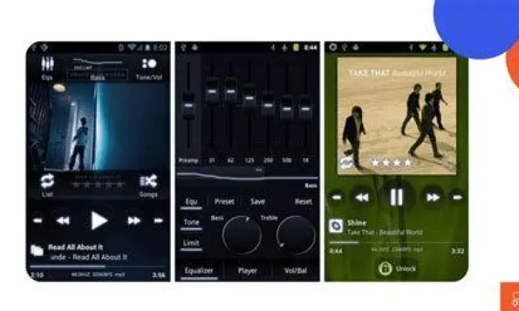 Antarmuka aplikasi musik untuk unduhan offline