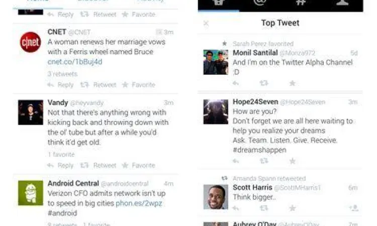 Tampilan antarmuka aplikasi Twitter X di Android